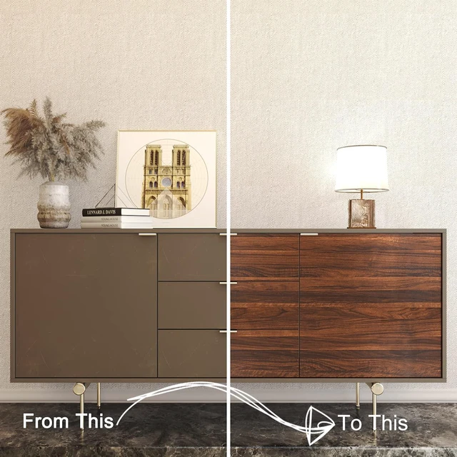 Alt view image 7 of 7 - 30x400 Inch Walnut Wood Contact Paper Countertop Contact Paper Peel and Stick Woodgrain Wallpaper Butcher Block Countertops Vinyl Warp Waterproof Wood Wallpaper Removable Counter Top Vinyl