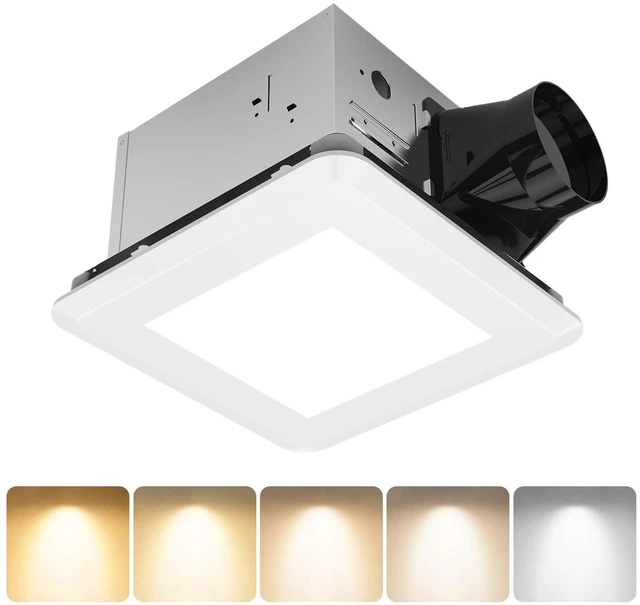 Main image of 100 CFM Ultra Quiet Bathroom Exhaust Fan with Light,0.9 Sones,5CCT Dimmable,Ceiling Opening 9.6'' x 9.6'',1000LM Ceiling Mount Bathroom Fan,Bathroom Vent Fan with Light,ETL & FCC
