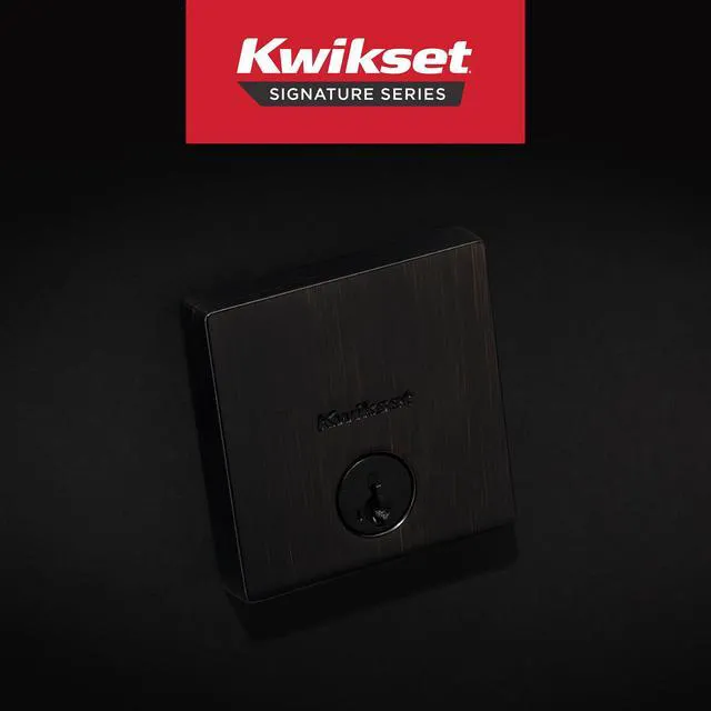 Alt view image 2 of 7 - Downtown Deadbolt Lock, Venetian Bronze Square Exterior Keyed Front Entry Door, Pick Resistant SmartKey Rekey Security, Single Cylinder Dead Bolt, with Microban Protection