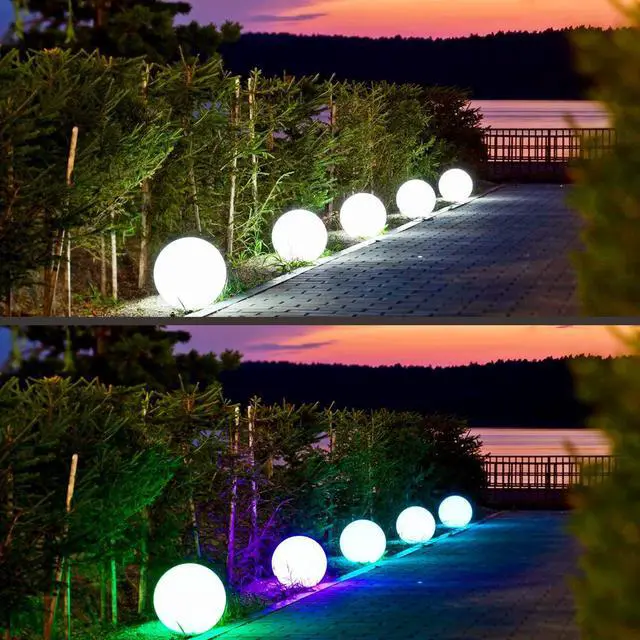 Alt view image 4 of 7 - Rechargeable LED Ball Light 12", RGB Color-Changing Globe Orb Lamp Dimmable Sphere Nightlight with Remote, Relax Mood Lighting for Home Kids Room Bedroom Bar Table Patio Pool Party Decoration