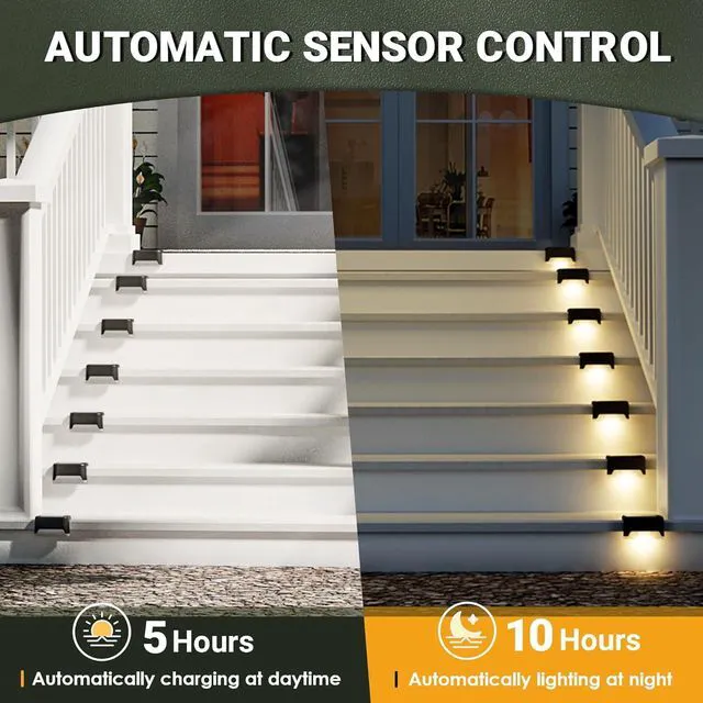 Alt view image 2 of 6 - Solar Deck Lights Outdoor 20 Pack, Waterproof Led Solare, Warm White Solar LED Solare Lights Outdoor Stairs, Step, Fence, Yard, Patio, and Pathway
