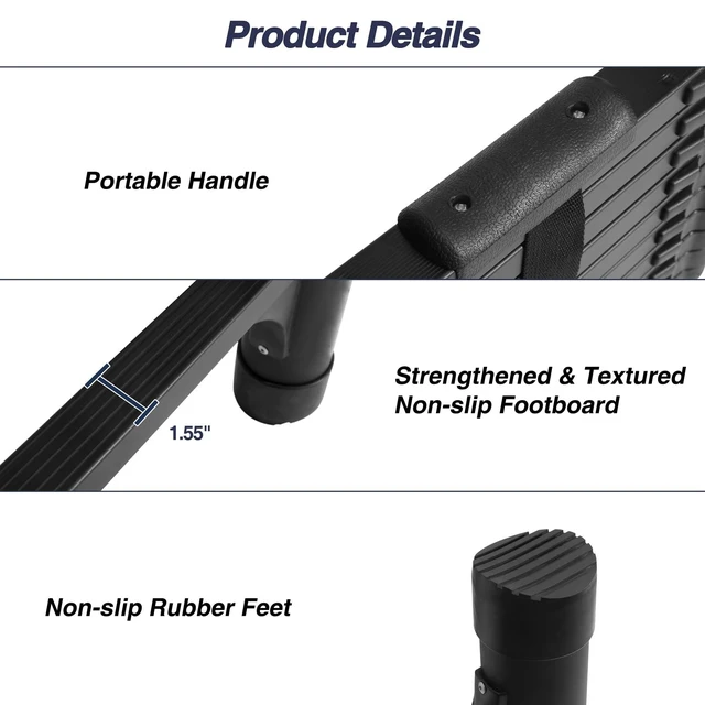 Alt view image 4 of 7 - 8.5 FT Aluminum Telescoping Ladder, Lightweight Multi-Purpose Collapsible Extension with 2 Triangle Stabilizers, Heavy Duty 330 lbs Max Capacity, Ideal for Home, RV, and Outdoor Work Black