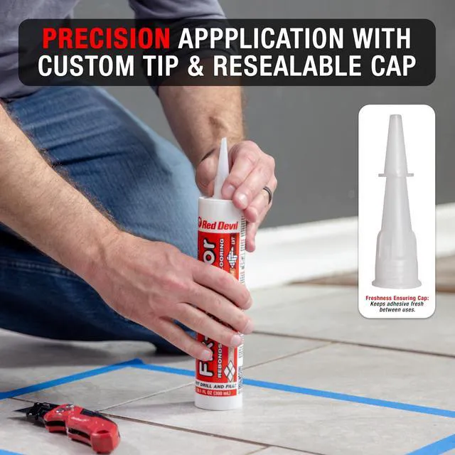 Alt view image 5 of 7 - The Original Loose Tile Repair Adhesive - Tile, Porcelain, Ceramic, Marble, Stone & Wood. Custom Tip for All Grout Sizes. Pack of 12 *for Best Results Use The Proven Power of a Caulk Gun*