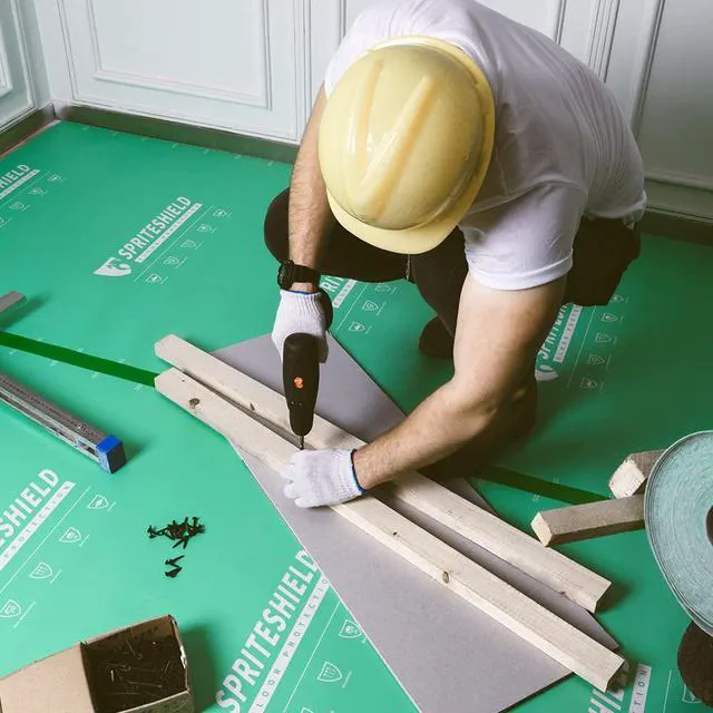Alt view image 7 of 7 - 3 in 1 330GSM Heavy-Duty Temporary Floor Protection 39" x 100', for Construction & Renovation, Surface Protection, Film for Hardwood Floors, Tile&Hard Paint Protection, Green
