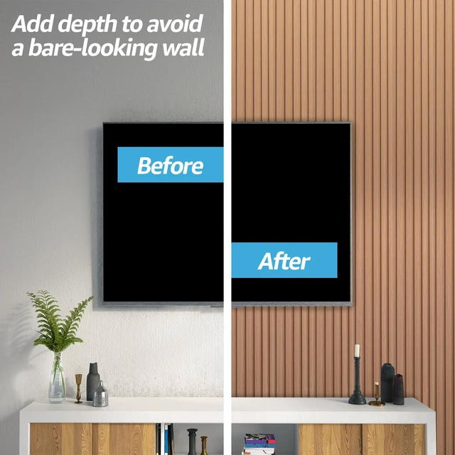 Alt view image 3 of 7 - 48 x 6 Inch WPC Slat Wall Panels, 3D Wall Accents, 16-Pack, Boxwood Real Wood Grain, Durable, Water Resistant, Wear-Resistant, No Emission, Eco-Friendly, Easy to Care, for Living Room, Bedroom
