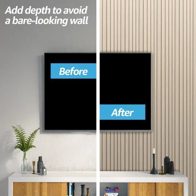 Alt view image 3 of 7 - 48 x 6 Inch WPC Wood Slat Wall Panels, 3D Wall Accents, 16-Pack, Oak Real Wood Grain, Durable, Water Resistant, Wear-Resistant, No Emission, Eco-Friendly, Easy to Care, for Living Room, Bedroom