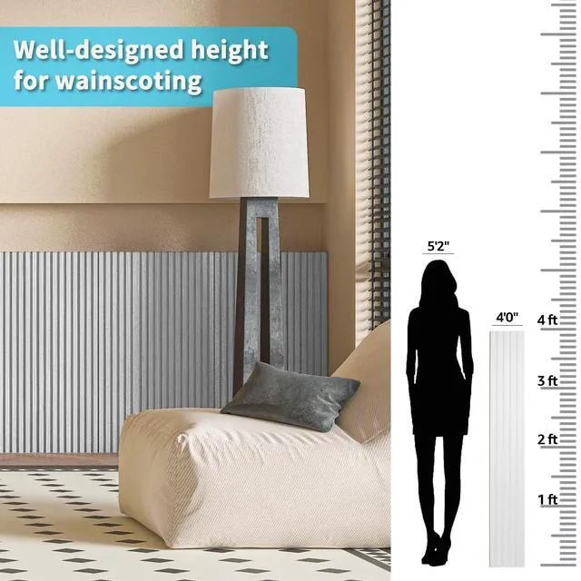 Alt view image 6 of 7 - 48 x 6 in WPC Wood Slat Wall Panels, 3D Wall Accents, 16-Pack, White Real Wood Grain, Durable, Water Resistant, Wear-Resistant, No Emission, Eco-Friendly, Easy to Care, for Living Room, Bedroom