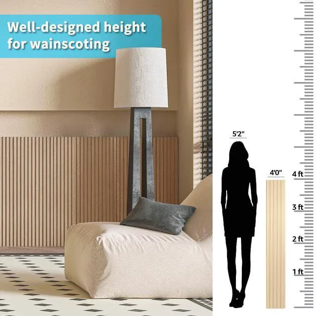 Alt view image 6 of 7 - 48 x 6 Inch WPC Wood Slat Wall Panels, 3D Wall Accents, 16-Pack, Oak Real Wood Grain, Durable, Water Resistant, Wear-Resistant, No Emission, Eco-Friendly, Easy to Care, for Living Room, Bedroom