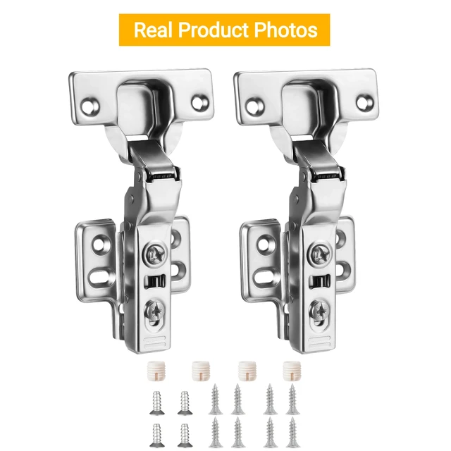Alt view image 5 of 7 - 40Pcs Frameless Soft Close Half Overlay Cabinet Hinges European Concealed Hinges with 50% Faster Install & Clip-On Plate, 3D Adjustment, Cabinet Door Hinges for Frameless Cabinets