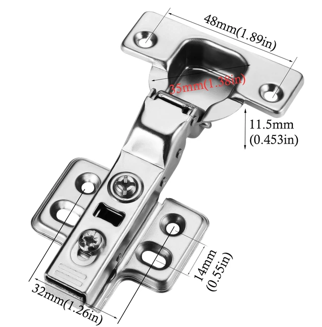Alt view image 7 of 7 - 40Pcs Frameless Soft Close Half Overlay Cabinet Hinges European Concealed Hinges with 50% Faster Install & Clip-On Plate, 3D Adjustment, Cabinet Door Hinges for Frameless Cabinets