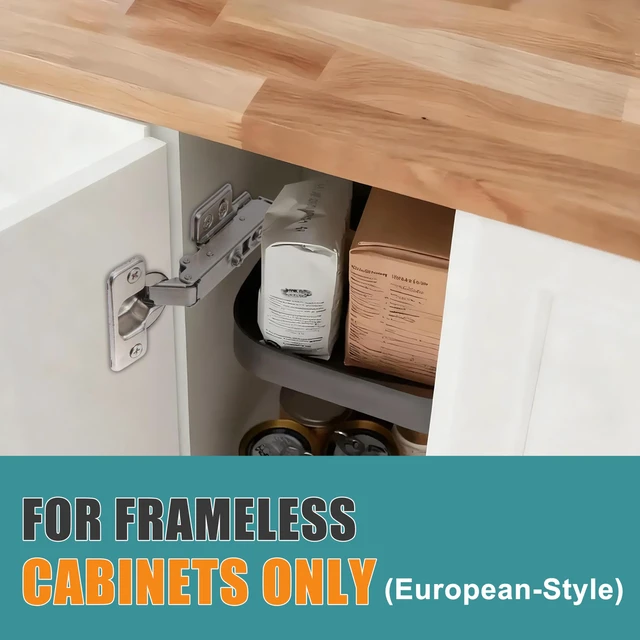 Alt view image 3 of 7 - Soft Close Hinges for Frameless Cabinets, 110° Half Overlay, 50 Pack European Kitchen Cabinet Hinges,3D Adjustable and Quick Release, 35MM Cup Hinges, Slow Close Hinges