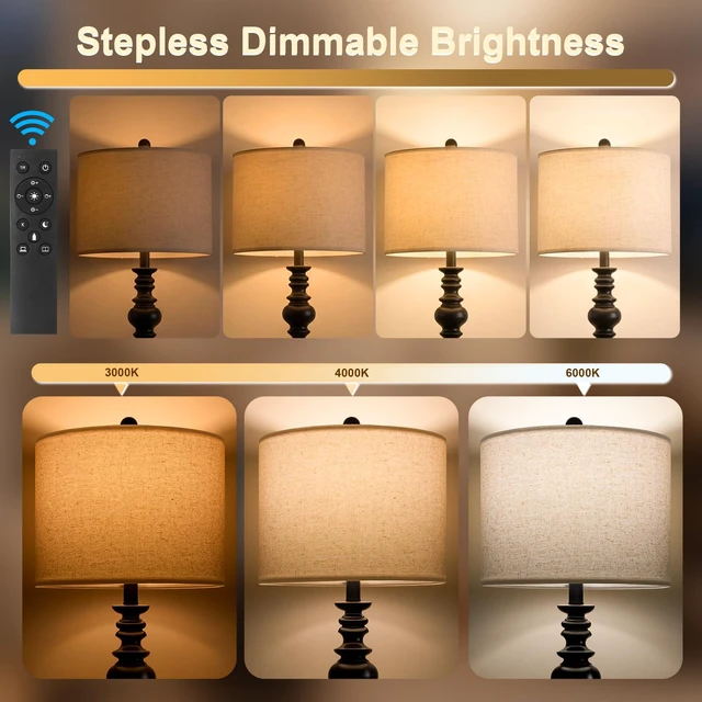 Alt view image 2 of 7 - 64.25" Farmhouse Floor Lamp with Remote, Dimmable Black Floor Lamp with Adjustable Color Temperatures, Tall Standing Lamps for Living Room Corner, Bedroom & Office, 9W Bulb Included