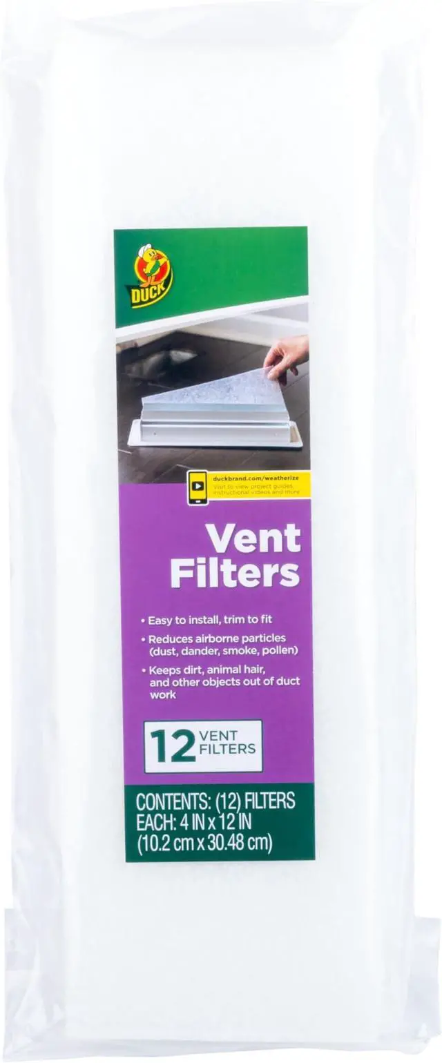Main image of Brand Air Vent Filters, Reduce Airborne Particles like Dust, Dander, Pollen and Trap Debris in your Ventilation System, Air Register Vent Filters for Home, 4" x 12",12 count White (Pack of 6)