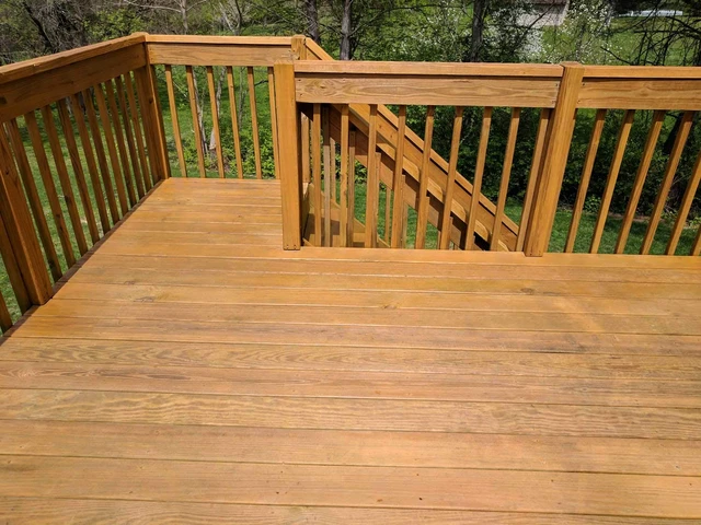 Alt view image 4 of 6 - #1 Deck Premium Semi-Transparent Outdoor Wood Stain and Sealer in One - Water Based Wood Stain for Decks, Fences, & Siding - 2.5 Gallon (Natural)