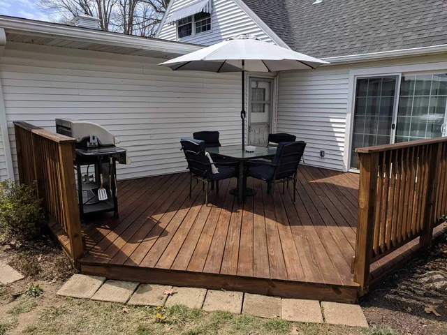 Alt view image 6 of 6 - #1 Deck Premium Semi-Transparent Outdoor Wood Stain and Sealer in One - Water Based Wood Stain for Decks, Fences, & Siding - 2.5 Gallon (Dark Walnut)