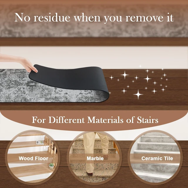 Alt view image 4 of 7 - Stair Treads Non Slip Stair Runners for Wooden Steps Indoor 15PCS 8"x30" Rubber Backing Carpet Stair Treads for Wood Stairs Staircase Step Treads for Kids & Dogs, Stair Covers Safety Mats