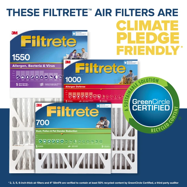 Alt view image 7 of 7 - 20x25x4 Slim Fit (3.75" width) AC Furnace Air Filter, MPR 1550, MERV 12, Fits AprilAire & Carrier, CERTIFIED Asthma & Allergy Friendly, 2-Pack (Actual Size 19.50 x 24.50 x 3.75)