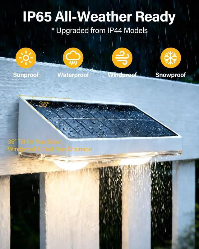 Alt view image 5 of 7 - Solar Fence Lights Outdoor, 16 Pack Fence Lights Solar Powered 60LM Solar Fence Lights, 9 RGB Color Modes, IP65 Waterproof, 12H Dusk to Dawn Glow for Pool/Deck/Patio/Wall/Backyard - White