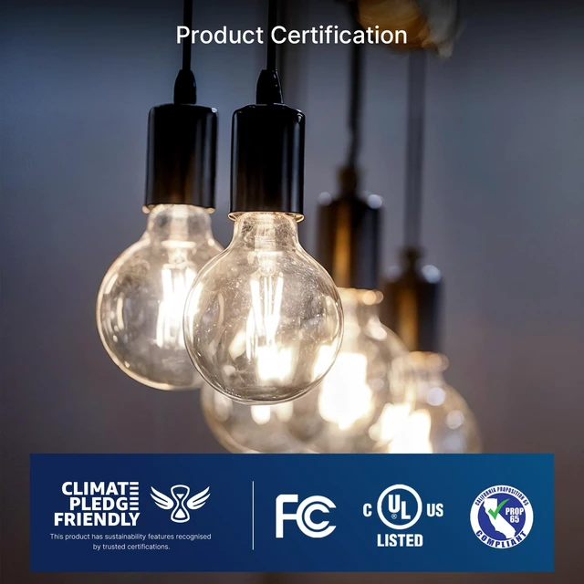 Alt view image 5 of 7 - 60W Equivalent LED Globe Candelabra Bulbs, Dimmable G16.5 LED E12 Chandelier Light Bulbs, 550LM, CRI82, 5.5W, AC 120V, 24 Pack, 5000K Daylight