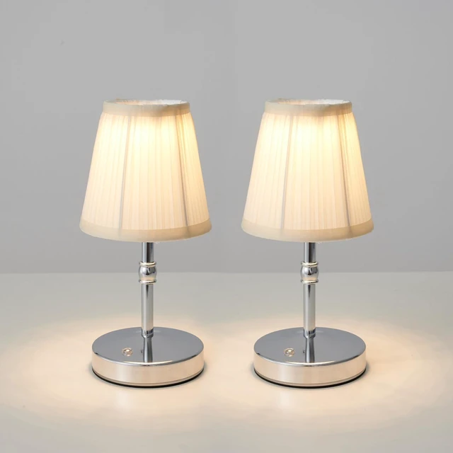 Main image of 3000 mah Battery lamp,5W LED Small Touch Lamps,3 Color Temperature Dimmable Rechargeable Lamp,Cordless Lamp for Kitchen,Mini Lamps for Small Spaces (Chrome,2 Pack)