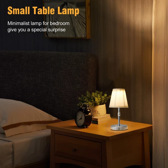 Alt view image 4 of 7 - 3000 mah Battery lamp,5W LED Small Touch Lamps,3 Color Temperature Dimmable Rechargeable Lamp,Cordless Lamp for Kitchen,Mini Lamps for Small Spaces (Chrome,2 Pack)