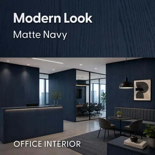 Alt view image 5 of 7 - Navy Blue Wood Grain Contact Paper 19.7" x 394" (32.8ft), Extra Wide Kitchen Cabinet & Countertop Peel and Stick Wallpaper, Waterproof Self Adhesive Wood Textured Film for Furniture