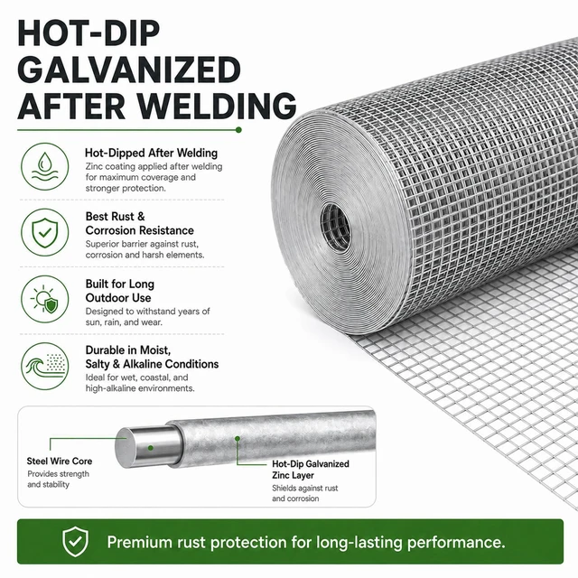 Alt view image 3 of 7 - Hardware Cloth 1/2 inch Chicken Wire Mesh 24in. x 50ft. 19 Gauge Hot-dip Galvanized After Welding, Chicken Wire Fencing Snake Fencing Welded Wire Fence Roll Wire Mesh Fencing