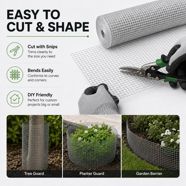 Alt view image 6 of 7 - Hardware Cloth 1/2 inch Chicken Wire Mesh 24in. x 50ft. 19 Gauge Hot-dip Galvanized After Welding, Chicken Wire Fencing Snake Fencing Welded Wire Fence Roll Wire Mesh Fencing