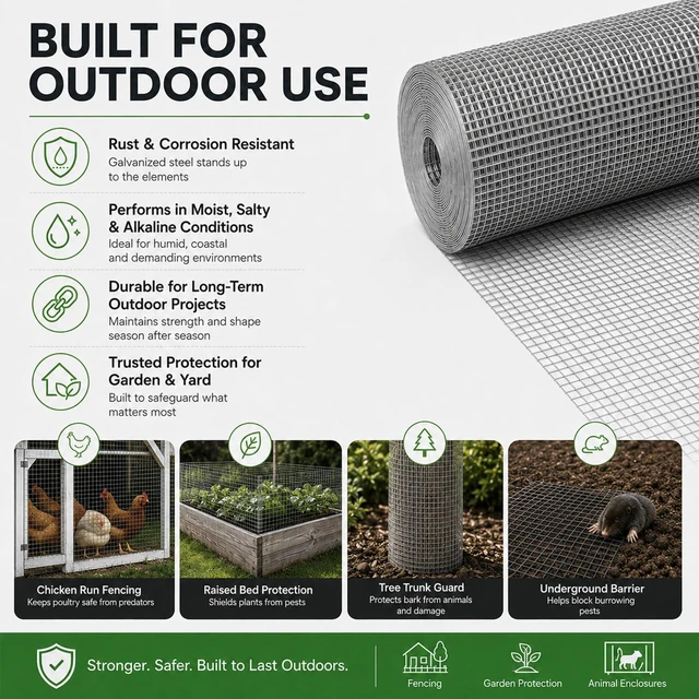 Alt view image 7 of 7 - Hardware Cloth 1/2 inch Chicken Wire Mesh 24in. x 50ft. 19 Gauge Hot-dip Galvanized After Welding, Chicken Wire Fencing Snake Fencing Welded Wire Fence Roll Wire Mesh Fencing