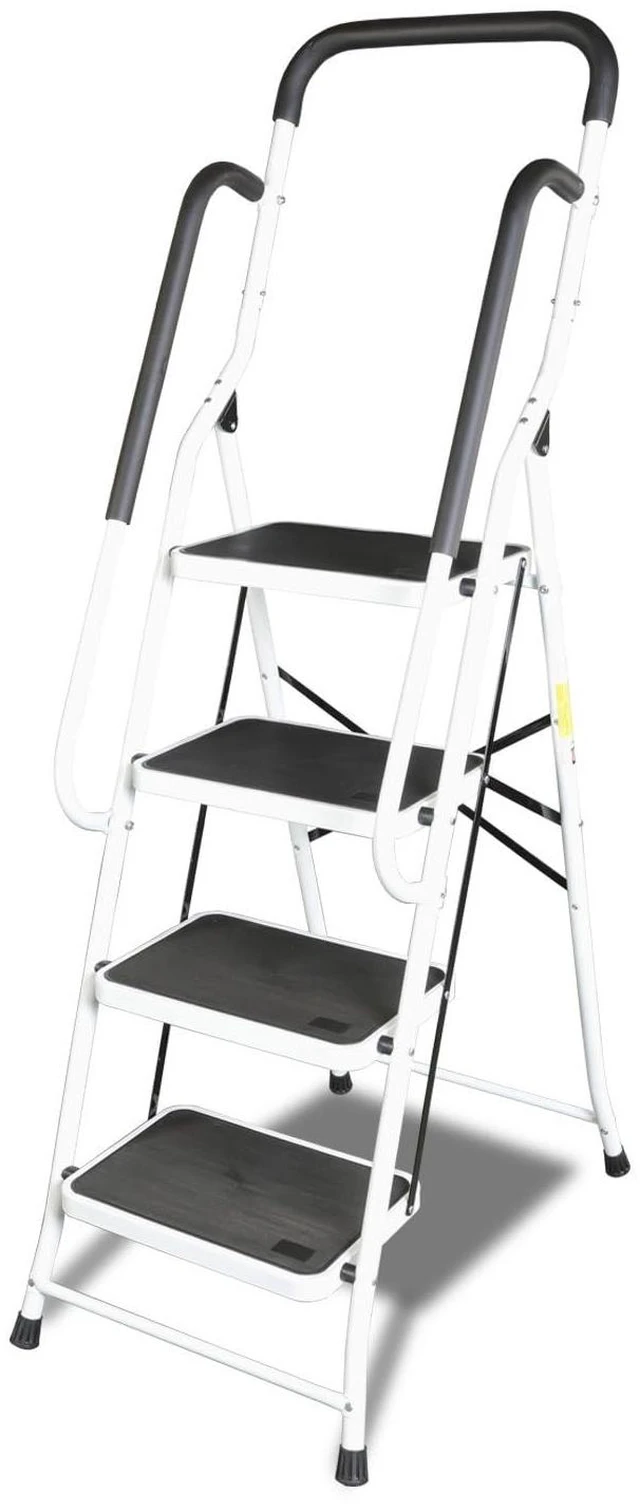 Main image of 4 Step Ladder, Requires Simple Installation, Folding Lightweight Step Stool with Handrails and Wide Anti-Slip Pedal for Home, Kitchen and Garage, Service Height 37.8 inch, 400 lbs Capacity