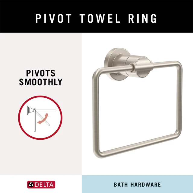 Alt view image 2 of 7 - 4-Piece SpotShield Brushed Nickel Bathroom Set Towel Rack, Ring, Toilet Paper Holder, Hook | Nicoli Bath Accessories