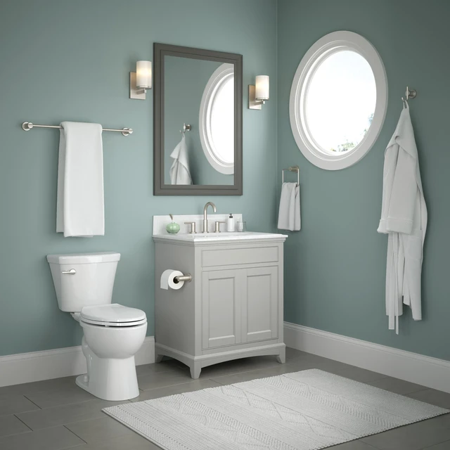 Alt view image 3 of 7 - 4-Piece SpotShield Brushed Nickel Bathroom Set Towel Rack, Ring, Toilet Paper Holder, Hook | Nicoli Bath Accessories