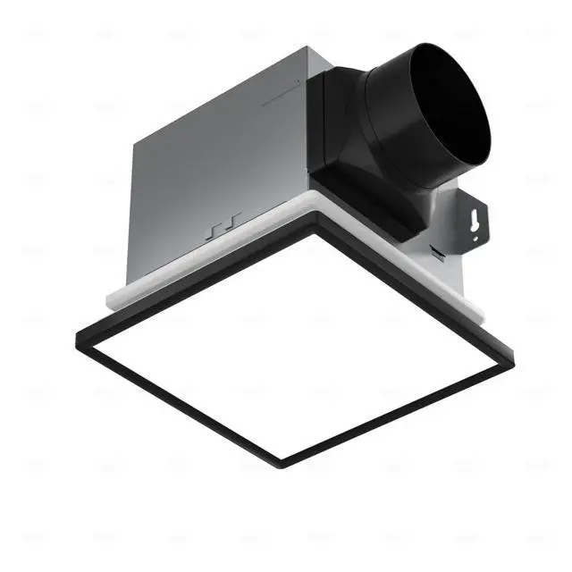 Main image of Bathroom Fan with Light And Night Light,80 CFM,4 Inch Duct 1000lm Dimmable 5CCT LED Light, HVI and Energy Star Certified, Decorative Black Trim, Easy to Install