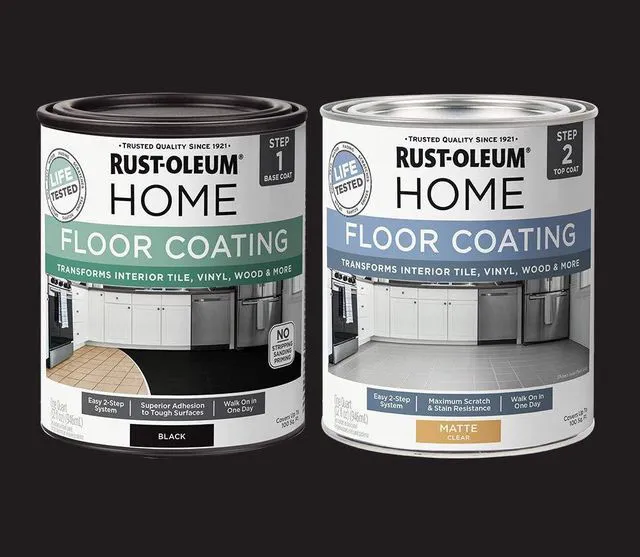 Alt view image 2 of 6 - Interior Floor Matte Black Coating Kit Interior Floor Renovation, Durable Walk-On Finish, Tile Vinyl Concrete And Wood Surfaces, 2 Quarts