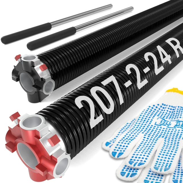 Main image of Garage Door Spring 0.207 x 2 x 24 (Pair), 18000 Cycles Long-lasting Garage Spring Door Replacement, Heavy-duty Garage Door Torsion Spring