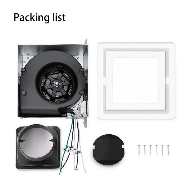 Alt view image 7 of 7 - Bathroom Exhaust Fan with Light 110 CFM 1.0 Sones Ultra-Quiet 6500K 800LM Household Ventilation Fan Light Combo, Energy Saving Ceiling Mount Bathroom Extractor, Bath Extractor Easy to Install