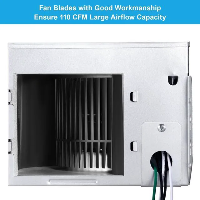 Alt view image 6 of 7 - Bathroom Exhaust Fan with Light 110 CFM 1.0 Sones Ultra-Quiet 6500K 800LM Household Ventilation Fan Light Combo, Energy Saving Ceiling Mount Bathroom Extractor, Bath Extractor Easy to Install