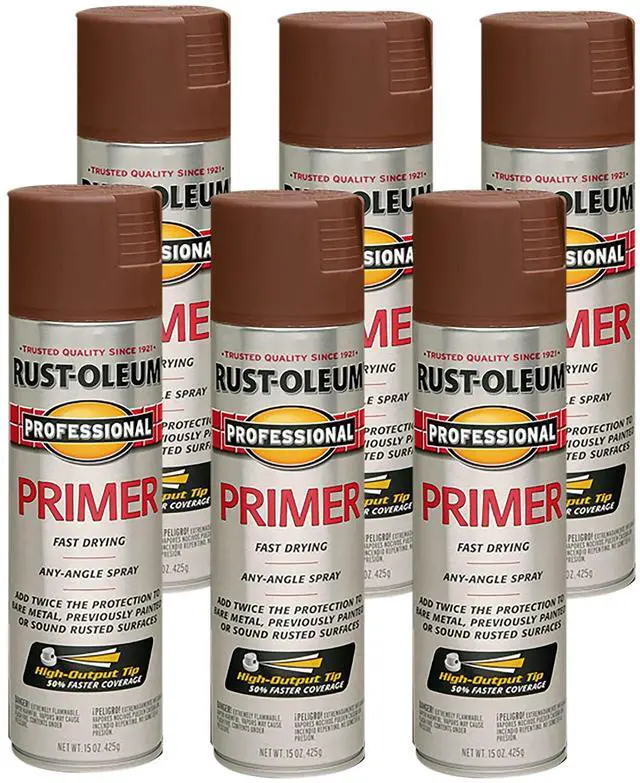 Main image of Professional Flat Red Primer Spray Paint Improves Paint Adhesion, Metal, Wood & Industrial Surfaces, Rust Resistant Base Coat, 15 Oz