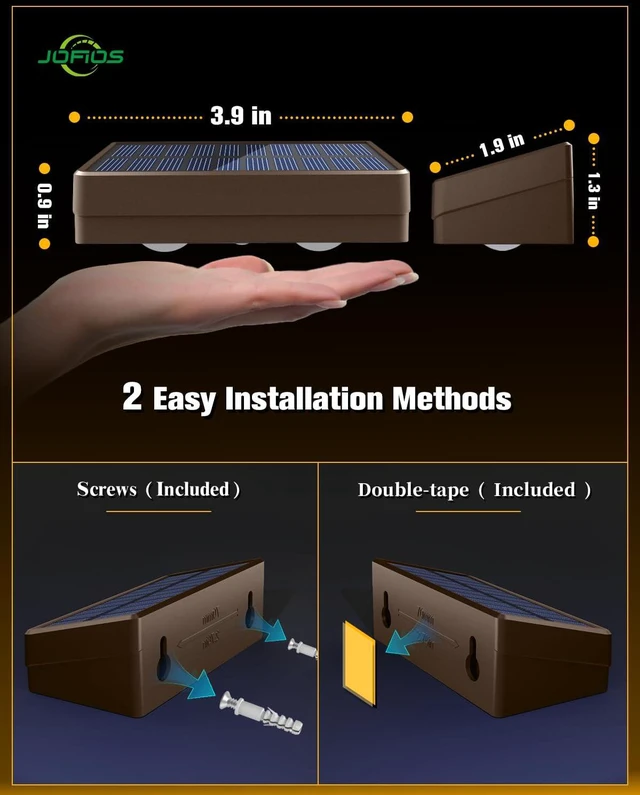 Alt view image 6 of 6 - Solar Fence Lights 12 Pack Brown, 50 Lumens Outdoor Fence Lights Solar Powered with 12 Modes RGB Color Glow LED Deck Lighting Outdoor Waterproof IP65, Backyard, Deck, Porch, Railing, Pool, Wall