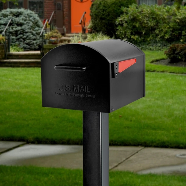 Alt view image 3 of 7 - Orca Extra Large Galvanized Steel Post Mount Mailbox, Non-Locking USPS approved T4 rural mailbox, fits large packages and oversized, heavy-duty powder-coated curbside design