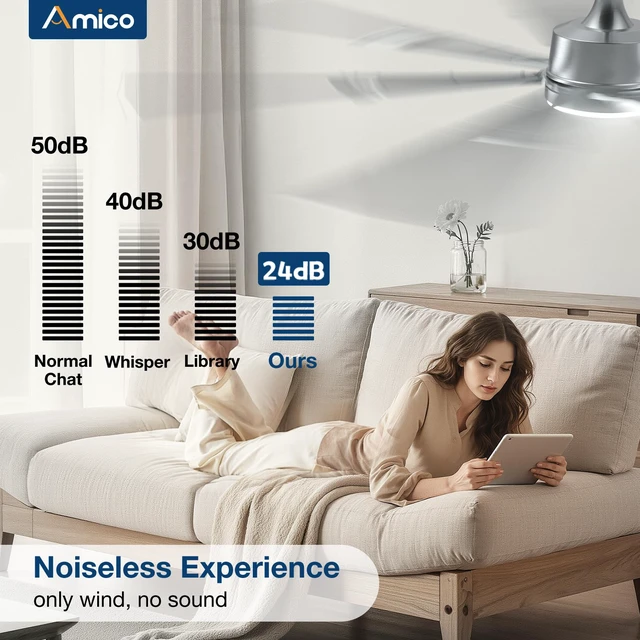 Alt view image 5 of 7 - 66 Inch Ceiling Fans with Lights and Remote, Nickel 6 Speed Reversible DC Motor, 3CCT, Dimmable, Quiet, Timer, Large Modern Ceiling Fan for Living room, Indoor/Outdoor