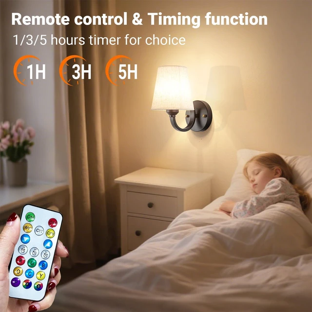 Alt view image 6 of 7 - Peel and Stick Wall Sconces, No Drilling Stick On Wall Sconce, Wireless Battery Operated Wall Lights, Adhesive Wall Lamp with 10000mAh Battery Bulb for Bedroom Living Room Decor