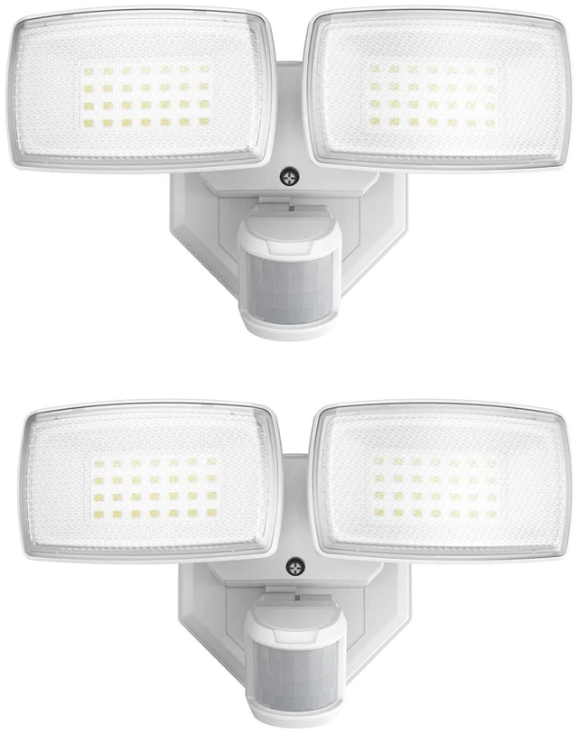 Main image of 32W 2 Head Motion Sensor Outdoor Lights, 3200LM 6500K LED Security Light, Dusk to Dawn, Motion Detector Light for Outside, 2 Pack IP65 Waterproof Flood Lights for Garage, Yard(White)