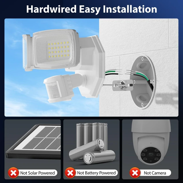 Alt view image 2 of 7 - 32W 2 Head Motion Sensor Outdoor Lights, 3200LM 6500K LED Security Light, Dusk to Dawn, Motion Detector Light for Outside, 2 Pack IP65 Waterproof Flood Lights for Garage, Yard(White)