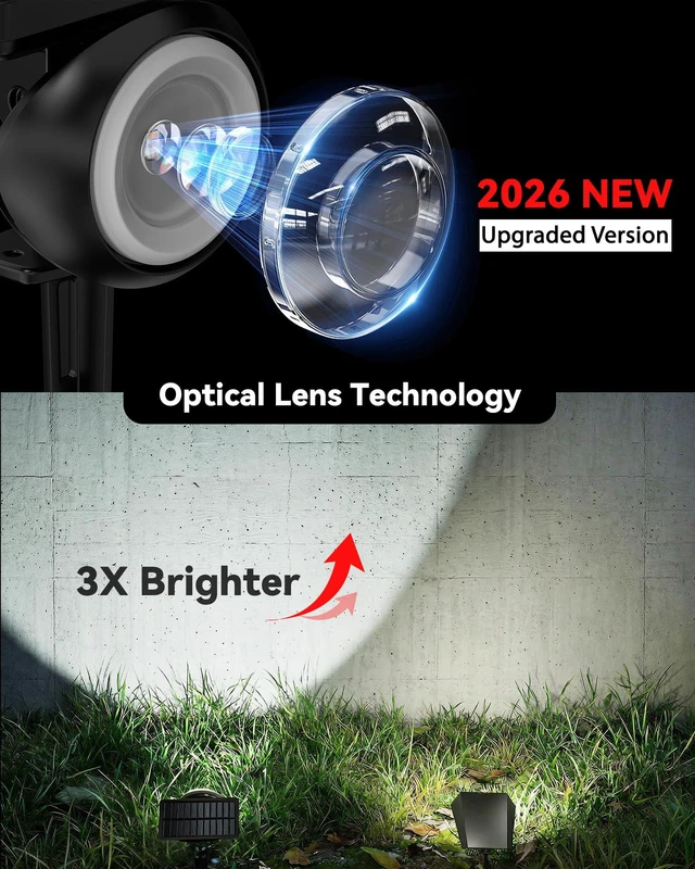Alt view image 2 of 7 - Focusing Solar Spot Lights Outdoor Waterproof, RGB+3CCT Tree Uplights 8Pack Multicolor Focused Lens Spotlight, Dusk-to-dawn Light, Stake or Wall Mounting for Yard Landscape Garden Path Halloween Decor