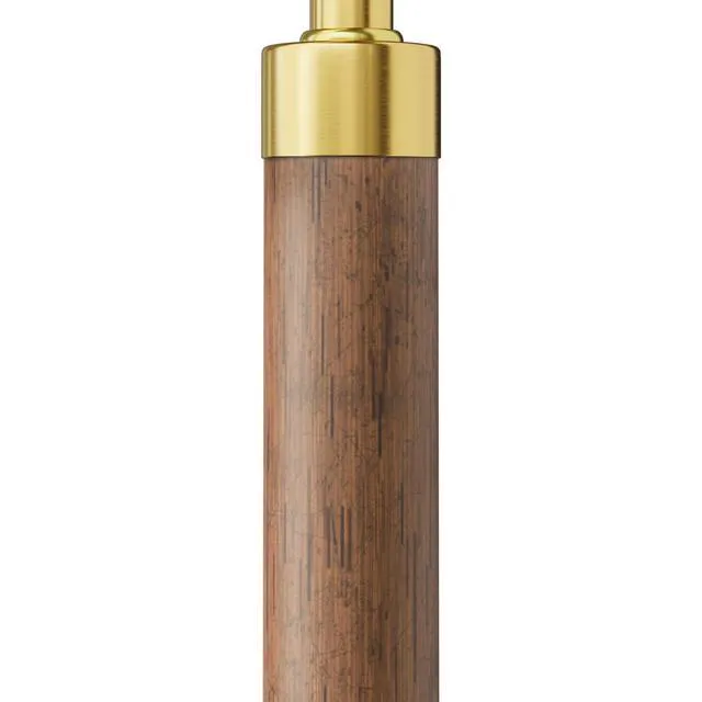 Alt view image 7 of 7 - 62.5" Wood Floor Lamps for Living Room with Foot Switch Tall Standing Lamp Arc Floor Lamps for Bedroom Mid Century Modern Corner Gold Floor Lamps for Office Nursery Industrial Reading Lamp, Chestnut