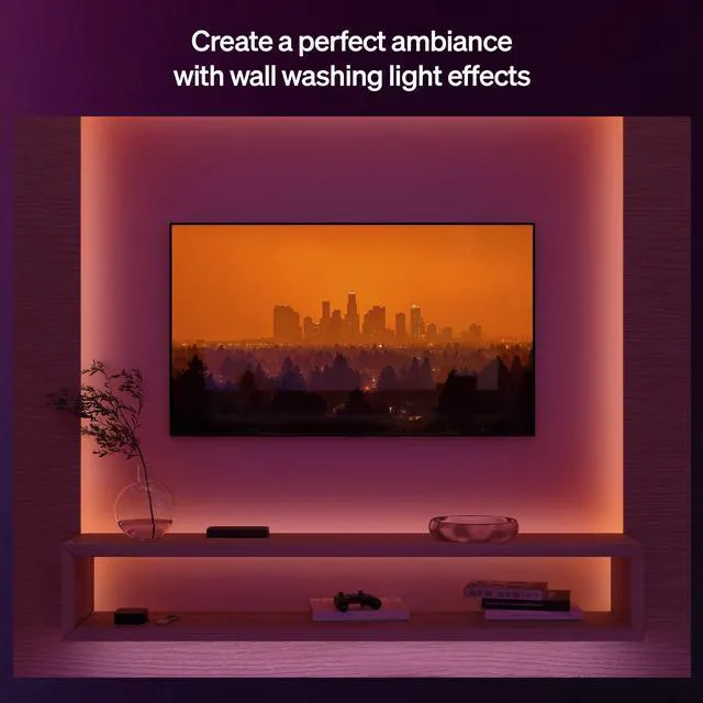 Alt view image 2 of 7 - Hue Flux 16-Foot LED Strip Light, 3000 lm, Vibrant Color and Ambiance, Flexible Indoor Lighting, Chromasync Color Blending, RGBWWIC, Cuttable, Extendable, Reusable, App and Voice Control