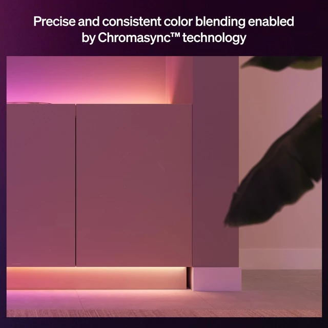 Alt view image 5 of 7 - Hue Flux 16-Foot LED Strip Light, 3000 lm, Vibrant Color and Ambiance, Flexible Indoor Lighting, Chromasync Color Blending, RGBWWIC, Cuttable, Extendable, Reusable, App and Voice Control
