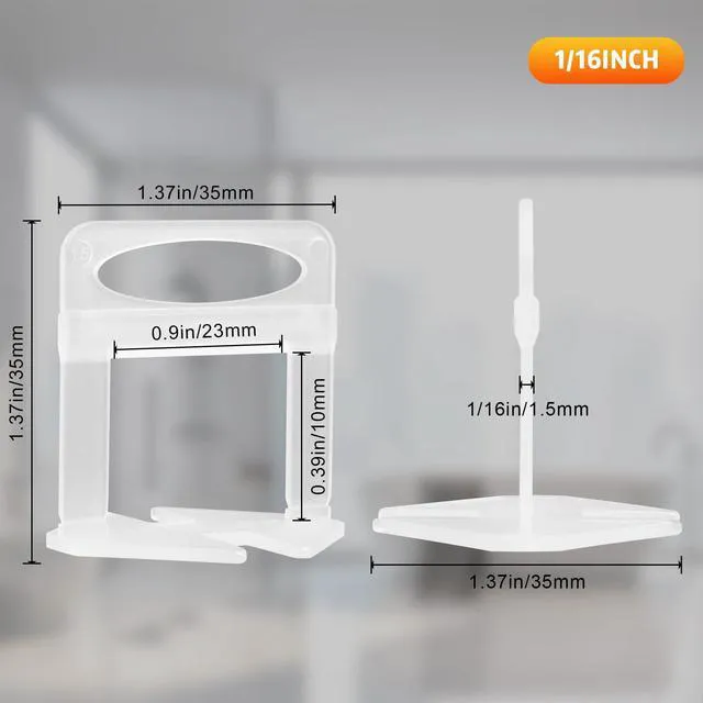 Alt view image 2 of 7 - 3500 Pcs Tile Spacers 1/16 Inch, Tile Leveling System with Hammer Tile Installation Tools for Ceramic Tile and Stone Installation, Tile Leveling Clips Helps DIY and Professional Tile Layer