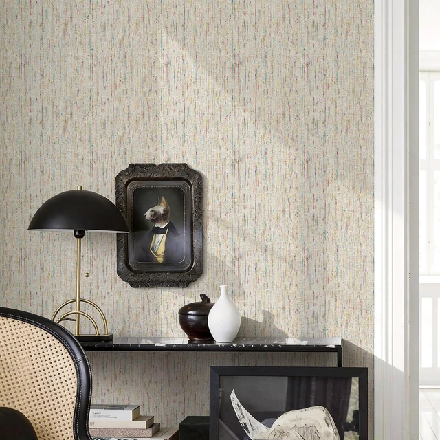 Main image of Woven Wallpaper Peel and Stick 17.3" x 800" Colorful Paint Grasscloth Contact Paper Textured Waterproof Self Adhesive Stick on Wallpaper(96 sq. ft Gray)